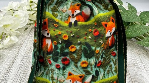 Fox Tarot Bag/ Custom Tarot Bag/ Keepsake Bag / Drawstring Bag / Oracle Bag / Jewelry Bag / Crystal Bag / Gift Bag / Tarot Pouch