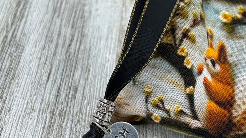 Squirrel Tarot Bag/ Custom Tarot Bag/ Keepsake Bag / Drawstring Bag / Oracle Bag / Jewelry Bag / Crystal Bag / Gift Bag / Tarot Pouch