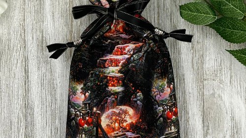 Secret Forest Tarot Bag/ Custom Tarot Pouch/ Keepsake Bag / Drawstring Bag / Oracle Bag / Crystal Bag / Tarot Pouch / Cosmetic Bag