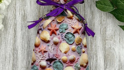 Seashells Tarot Bag/ Custom Tarot Pouch/ Keepsake Bag / Drawstring Bag / Oracle Bag / Crystal Bag / Tarot Pouch / Cosmetic Bag