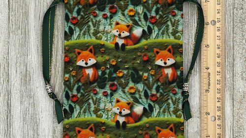 Fox Tarot Bag/ Custom Tarot Bag/ Keepsake Bag / Drawstring Bag / Oracle Bag / Jewelry Bag / Crystal Bag / Gift Bag / Tarot Pouch