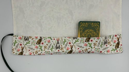 Reversible Cotton Lined Tarot Wrap/ Bunny Tarot Wrap / Tarot Supplies / Tarot Deck Storage / Tarot Cloth / Tarot Supplies / Altar