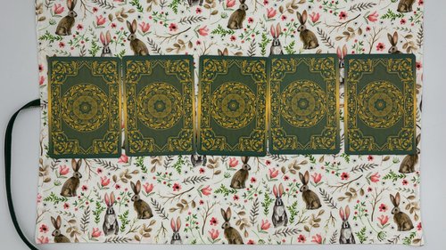 Reversible Cotton Lined Tarot Wrap/ Bunny Tarot Wrap / Tarot Supplies / Tarot Deck Storage / Tarot Cloth / Tarot Supplies / Altar