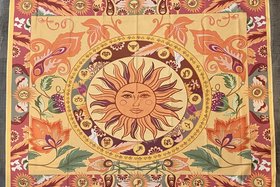 Sun Altar Cloth, Tarot Cloth, Altar Decor, Tapestry, Dice Mat, Centerpiece