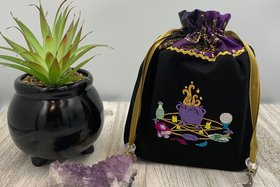 Pentacle Altar Tarot Bag / Keepsake Bag / Drawstring Bag / Oracle Bag / Jewelry Bag / Purse / Crystal Bag / Gift Bag / Tarot Pouch