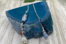 Angelite Pendulum, Crystal Pendulum, Divination Pendulum, Metal Pendulum, Dowsing Pendulum, Energy Healing Pendulum Draft