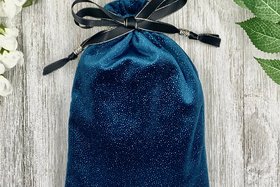 Teal Velvet Tarot Bag/ Custom Tarot Pouch/ Keepsake Bag / Drawstring Bag / Oracle Bag / Crystal Bag / Tarot Pouch / Cosmetic Bag