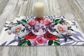 MINI Altar Cloth - Rose Triple Moon, Traveling Altar Cloth, Portable Altar Cloth, Small Spaces Altar, Home Office Altar