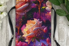 Rose Tarot Bag/ Custom Tarot Bag/ Keepsake Bag / Drawstring Bag / Oracle Bag / Jewelry Bag / Crystal Bag / Gift Bag / Tarot Pouch