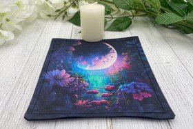 MINI Altar Cloth - Moon Garden, Traveling Altar Cloth, Portable Altar Cloth, Small Spaces Altar, Home Office Altar