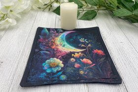 MINI Altar Cloth - Moon Garden, Traveling Altar Cloth, Portable Altar Cloth, Small Spaces Altar, Home Office Altar