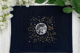 Embroidered Silk Constellations Altar Cloth, Tarot Altar Cloth, Altar Decor, Tarot Cloth, Altar Mat