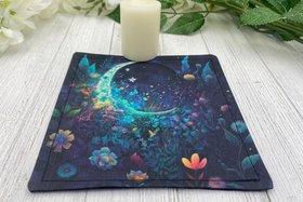 MINI Altar Cloth - Moon Garden, Traveling Altar Cloth, Portable Altar Cloth, Small Spaces Altar, Home Office Altar