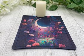 MINI Altar Cloth - Moon Garden, Traveling Altar Cloth, Portable Altar Cloth, Small Spaces Altar, Home Office Altar