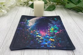 MINI Altar Cloth - Moon Garden, Traveling Altar Cloth, Portable Altar Cloth, Small Spaces Altar, Home Office Altar