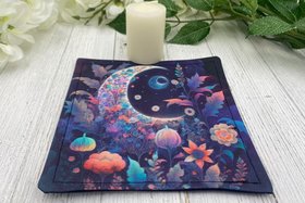 MINI Altar Cloth - Moon Garden, Traveling Altar Cloth, Portable Altar Cloth, Small Spaces Altar, Home Office Altar