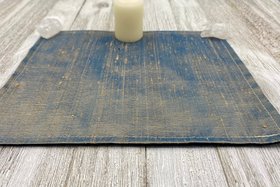 Silk MINI Altar Cloth - Tan/Blue, Traveling Altar Cloth, Portable Altar Cloth, Small Spaces Altar, Home Office Altar