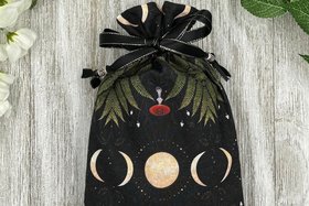 Mushroom Moon Tarot Bag/ Custom Tarot Pouch/ Keepsake Bag / Drawstring Bag / Oracle Bag / Crystal Bag / Tarot Pouch / Cosmetic Bag