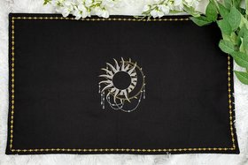 Embroidered Moon Sun Altar Cloth, Tarot Cloth, Altar Decor, Double Sided Altar Cloth, Wall Hanging, Dice Mat, Centerpiece