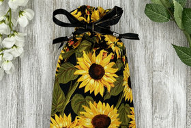 Sunflower Tarot Bag/ Custom Tarot Bag/ Keepsake Bag / Drawstring Bag / Oracle Bag / Jewelry Bag / Crystal Bag / Gift Bag / Tarot Pouch