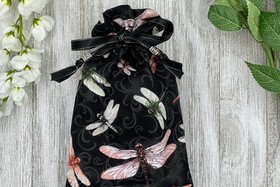 Dragonfly Tarot Bag/ Custom Tarot Bag/ Keepsake Bag / Drawstring Bag / Oracle Bag / Jewelry Bag / Crystal Bag / Gift Bag / Tarot Pouch