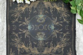 Moon Phase Altar Cloth, Tarot Cloth, Altar Decor, Double Sided Altar Cloth, Wall Hanging, Dice Mat, Centerpiece