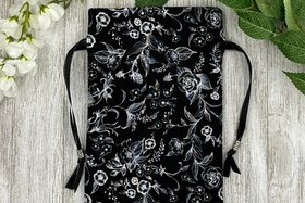 Floral Tarot Bag/ Custom Tarot Bag/ Keepsake Bag / Drawstring Bag / Oracle Bag / Jewelry Bag / Crystal Bag / Gift Bag / Tarot Pouch