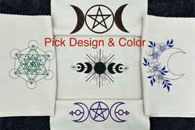 Custom 22x11 Embroidered Altar Cloth, Tarot Cloth, Altar Decor, Double Sided Altar Cloth, Wall Hanging, Dice Mat, Centerpiece