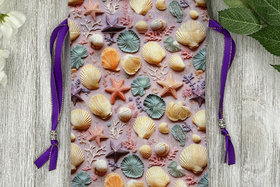 Seashells Tarot Bag/ Custom Tarot Pouch/ Keepsake Bag / Drawstring Bag / Oracle Bag / Crystal Bag / Tarot Pouch / Cosmetic Bag