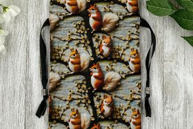 Squirrel Tarot Bag/ Custom Tarot Bag/ Keepsake Bag / Drawstring Bag / Oracle Bag / Jewelry Bag / Crystal Bag / Gift Bag / Tarot Pouch